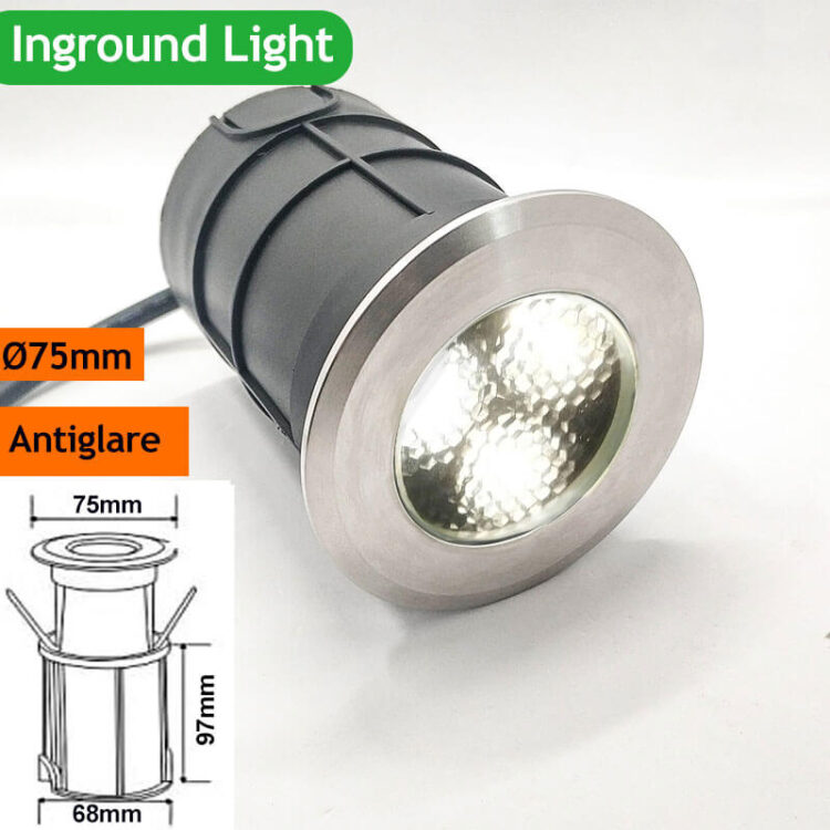 LED inground light Antiglare Dia75mm