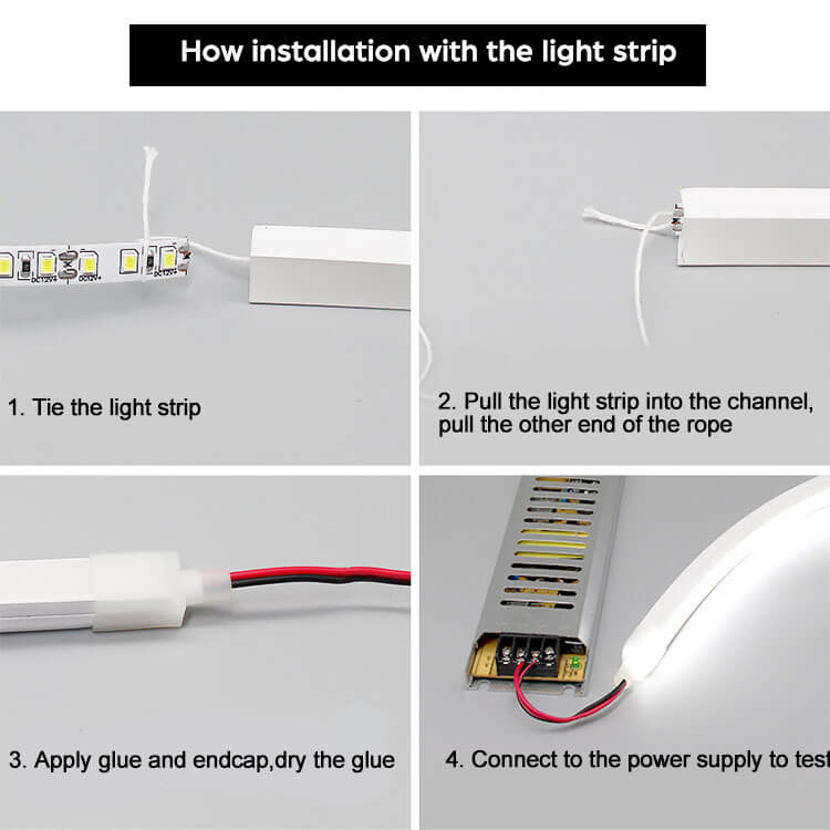 insert the led strip into silicone tube