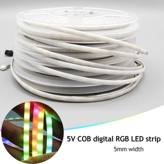 5V COB digital RGB LED strip